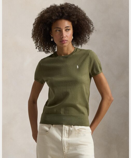 ショートスリーブ クルーネック セーター