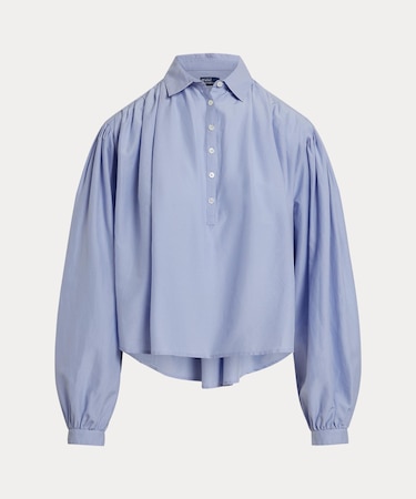 プリーテッド コットンシルク シャツ