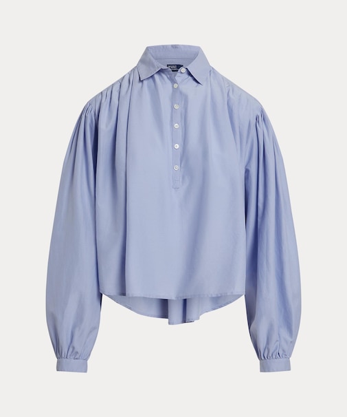 プリーテッド コットンシルク シャツ