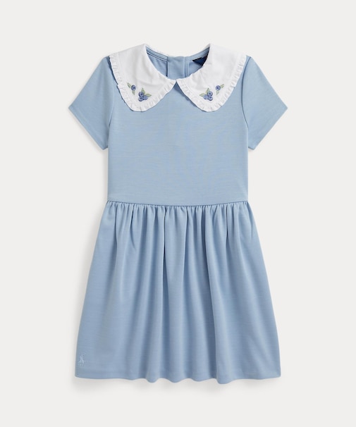 (ガールズ 2才~6才)ブルーベリーカラー ストレッチ ポンチ ドレス