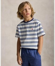 (ボーイズ 8才～20才)ストライプド コットン ジャージー Tシャツ