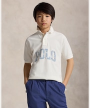 (ボーイズ 8才～20才)ロゴ コットン メッシュ ポロシャツ