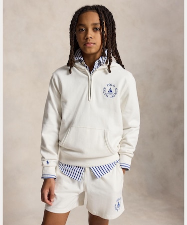 (ボーイズ 8才～20才)ロゴ フレンチ テリー フーディ