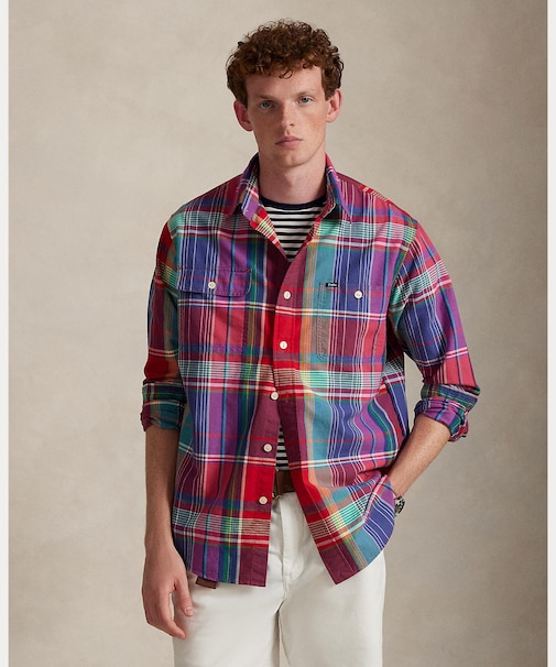 クラシック フィット チェック オックスフォード ワークシャツ