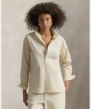 リラックス フィット ストライプド コットン シャツ