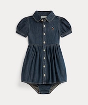 (ベビー)コットン デニム シャツドレス & ブルマー