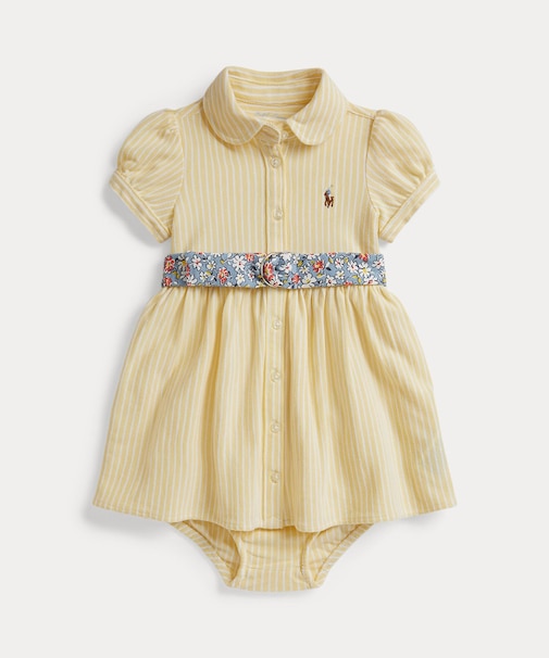 (ベビー)ベルテッド オックスフォード メッシュ ポロ ドレス & ブルマー