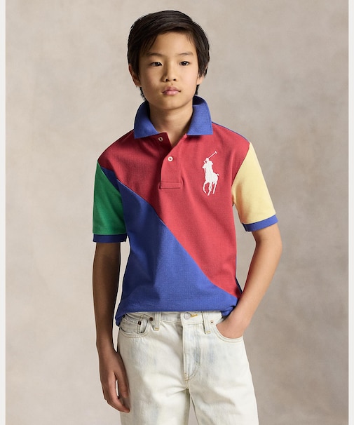 (ボーイズ 8才～20才)Big Pony コットン メッシュ ポロシャツ