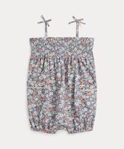 (ベビー)フローラル スモックド コットン バブル ショートオール