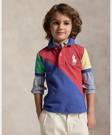 (ボーイズ 2才～7才)Big Pony コットン メッシュ ポロシャツ