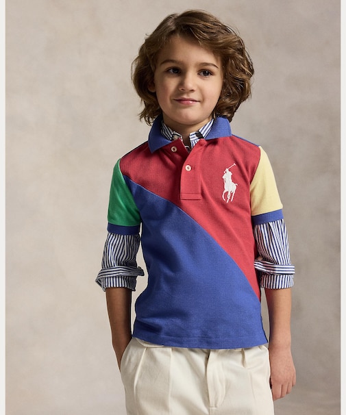 (ボーイズ 2才～7才)Big Pony コットン メッシュ ポロシャツ