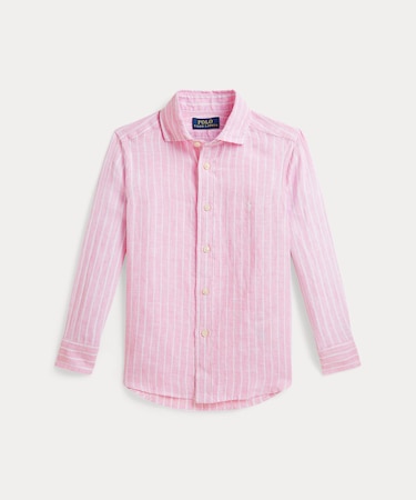 (ボーイズ 2才～7才)ストライプド リネン シャツ