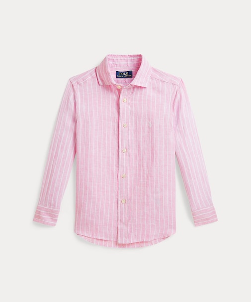 (ボーイズ 2才～7才)ストライプド リネン シャツ