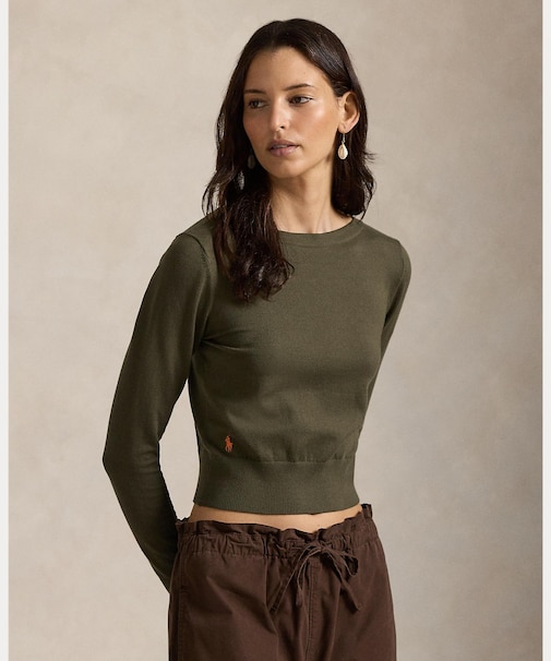 コットンブレンド ボートネック セーター