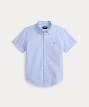 (ボーイズ 2才~7才)ストライプド コットン シアサッカー シャツ