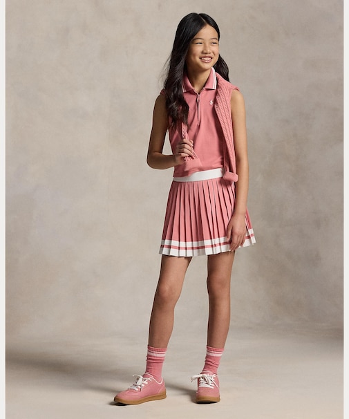 (ガールズ 7才～16才)ストライプド プリーテッド スコート