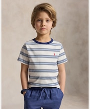 (ボーイズ 2才～7才)ストライプド コットン ジャージー Tシャツ
