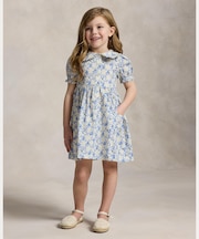 (ガールズ 2才～6才)ブルーベリープリント コットン シャツドレス