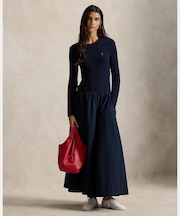 ケーブルニット ボディス コットン ドレス