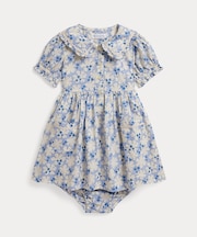 (ベビー)ブルーベリー コットン シャツドレス & ブルマー