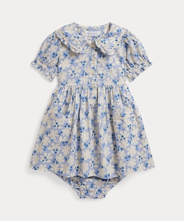 (ベビー)ブルーベリー コットン シャツドレス & ブルマー