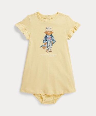 (ベビー)Polo ベア コットン ジャージー ドレス & ブルマー