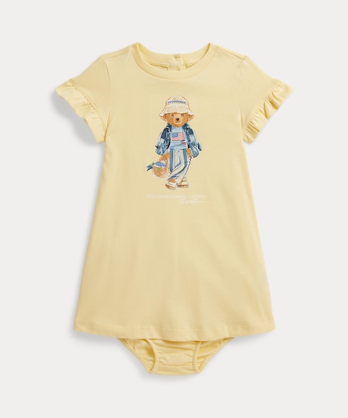 (ベビー)Polo ベア コットン ジャージー ドレス & ブルマー