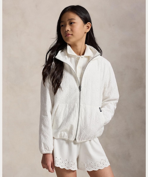 (ガールズ 7才～16才)アイレット コットン フーデッド ジャケット