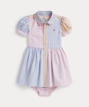 (ベビー)ストライプド コットン ファン シャツドレス & ブルマー