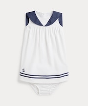 (ベビー)コットン インターロック セーラー ドレス & ブルマー