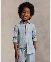 (ボーイズ 2才~7才)ストライプド リネン シャツ