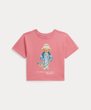 (ガールズ 7才～16才)Polo ベア コットン ジャージー ボクシー Tシャツ