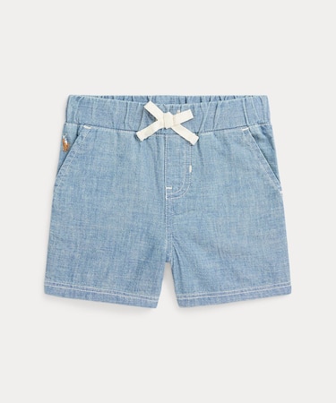 (ベビー)インディゴ コットン シャンブレー ショートパンツ