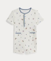 (ベビー)Polo ベア コットン ヘンリーネック ショートオール