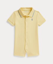 (ベビー)コットン インターロック ポロ ショートオール