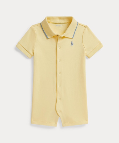 (ベビー)コットン インターロック ポロ ショートオール