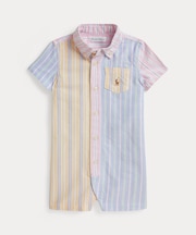 (ベビー)コットン オックスフォード ファン ショートオール