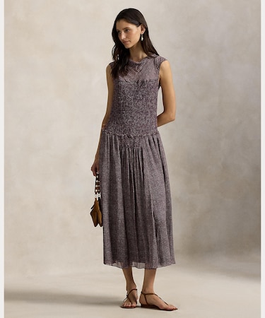 クリンクル プリンテッド ドレス