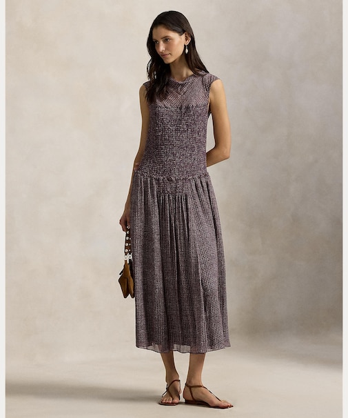 クリンクル プリンテッド ドレス