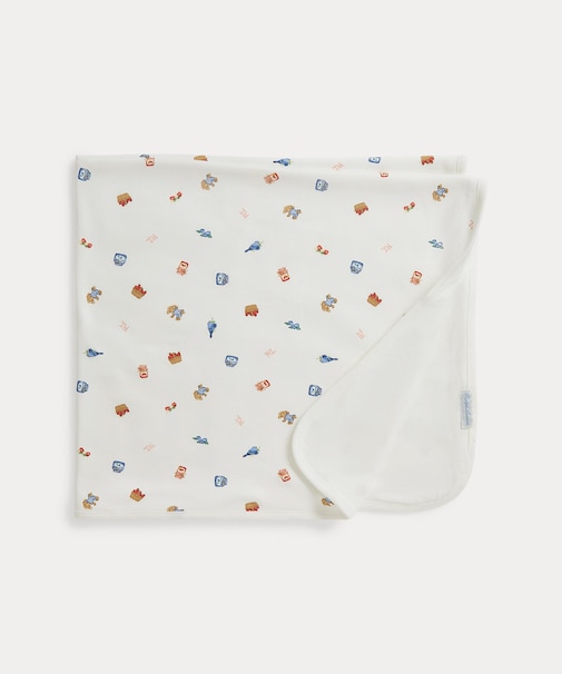 (ベビー)Polo ベア コットン インターロック ブランケット