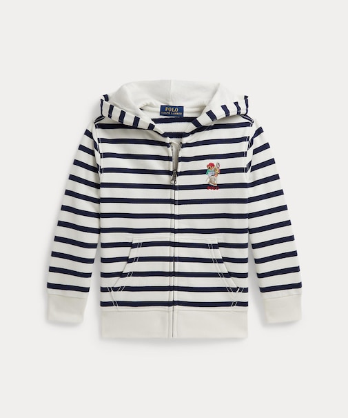 (ボーイズ 2才～7才)Polo ベア ストライプド フリース フーディ