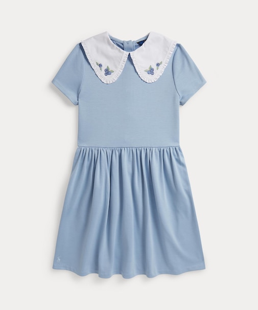 (ガールズ 7才~16才)ブルーベリーカラー ストレッチ ポンチ ドレス