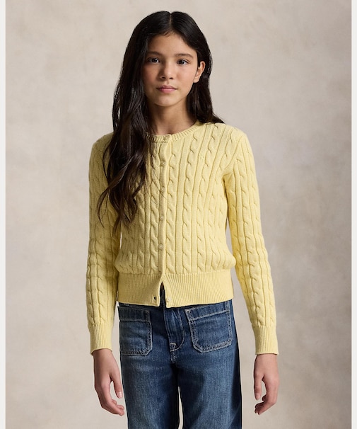 (ガールズ 7才~16才)メタリック ケーブルニット カーディガン