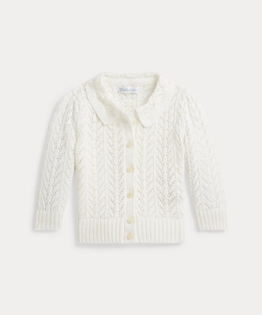 (ベビー)ポインテールニット コットン カラード カーディガン