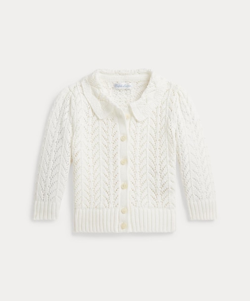 (ベビー)ポインテールニット コットン カラード カーディガン