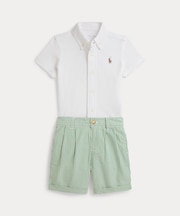 (ベビー)ニット オックスフォード シャツ & シアサッカー ショートパンツ