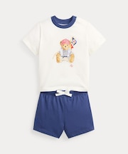 (ベビー)Polo ベア コットン ジャージー Tシャツ & ショートパンツ
