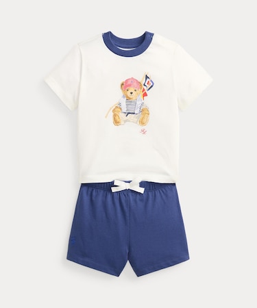 (ベビー)Polo ベア コットン ジャージー Tシャツ & ショートパンツ