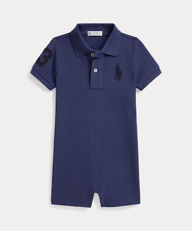 (ベビー)Big Pony コットン メッシュ ポロ ショートオール
