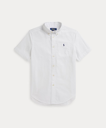 (ボーイズ 8才~20才)コットン シアサッカー ショートスリーブ シャツ